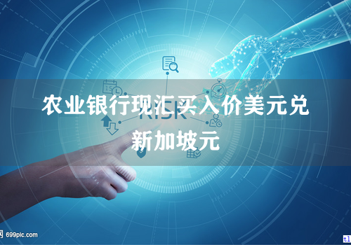 农业银行现汇买入价美元兑新加坡元